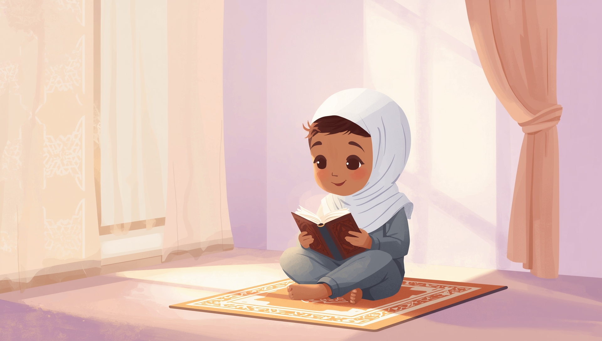 Child reading the Quran online